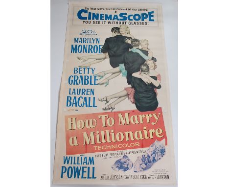 How to Marry a Millionaire, original three sheet colour movie poster from 1953, featuring Marilyn Monroe, Betty Grable and La