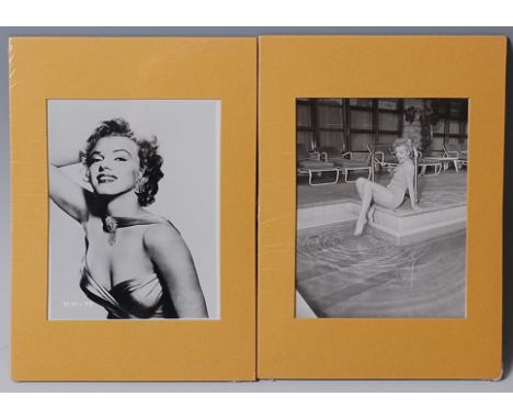 Marilyn Monroe interest - two 1960s Marilyn Monroe Fan Club issue black and white matt photographs 'Pool' and 'Evening Dress'