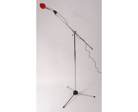 A Hohner International adjustable tripod microphone stand, a Phillips EM8111 microphone, and an Altai UD-130 microphone (3)