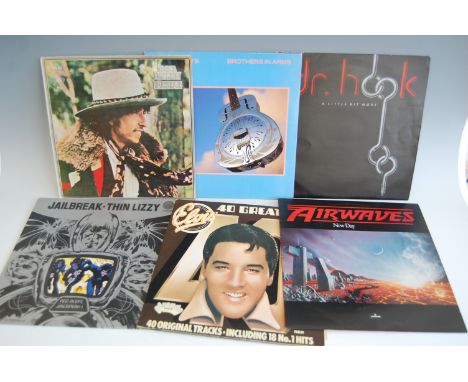 A quantity of various 1960s and later LP and 45 vinyl records, to include; Bob Dylan, Dire Straits, Elvis Presley, Thin Lizzy