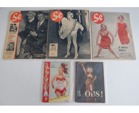 Marilyn Monroe interest - five 1950s Swedish issue magazines; 1954 Jan/Feb issue of SE, 1954 October issue of SE, 1959 Decemb