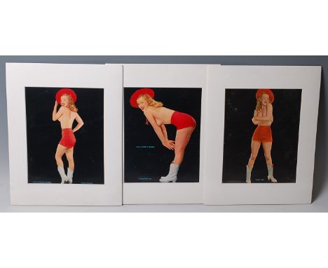 Marilyn Monroe interest - three circa 1948 fan club issue of Marilyn Monroe lithographs by Laszlo Willinger; Caught Short, So