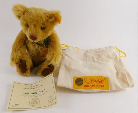 A Steiff Danbury Mint 2001 Year Bear, with tag to ear and outer carry bag, 30cm high. 