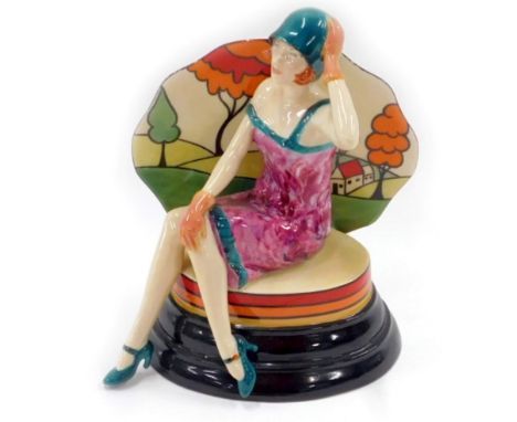 A Peggy Davis Clarice Cliff figure group, Puttin' on the Ritz, modelled by Andy Moss, limited edition number 25/1250, 20cm hi