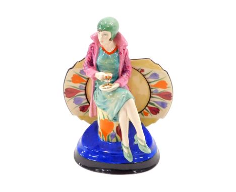 A Peggy Davis Clarice Cliff figure, Afternoon Tea, modelled by Andy Moss, limited edition number 451/650, 23cm high. 