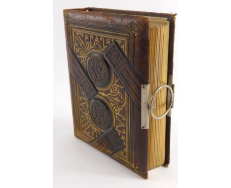 A 20thC black and white photograph album, depicting British Architectural Buildings, quarter and full profile Victorian and l