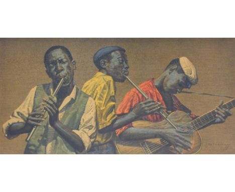 After Vladimir Tretchikoff. The Penny Whistlers, print, 45cm x 91cm. 