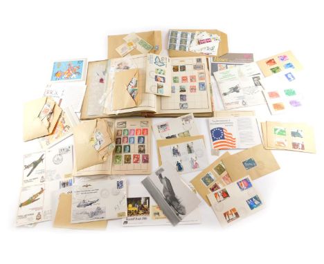 A quantity of world stamps, mainly early to mid 20thC, and various first day covers. 