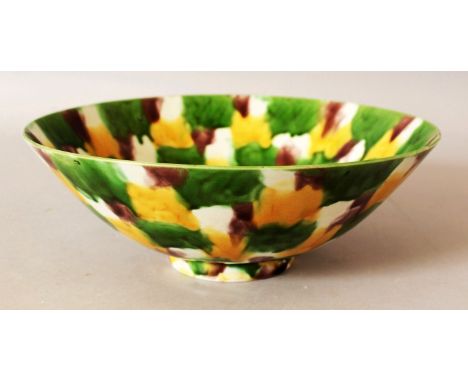 A CHINESE EGG & SPINACH PORCELAIN BOWL, of rounded conical form, the base with a six-character Kangxi mark, 8.1in diameter & 
