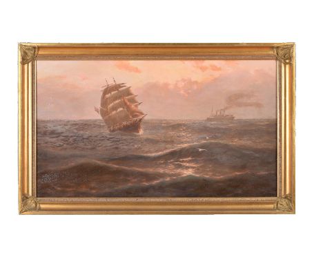 Thomas Rose Miles (Irish, fl. 1869-1888)   Seascape   Oil on canvas   Indistinctly signed T. R. Miles R.B.A. to the lower lef