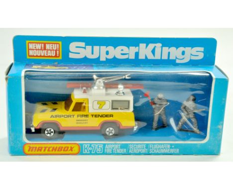 Matchbox Superkings No. K-75 Airport Fire Tender. Excellent in very good box.  Note: We are always happy to provide additiona
