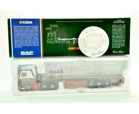 Corgi Diecast Truck issue comprising No. CC13207 DAF XF Flat Bed trailer in the livery of Eddie Stobart. Appears Excellent wi