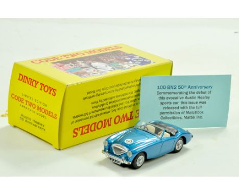 Dinky Code Two 1/43 Austin Healey 50th Anniversary Model. Limited Edition. Excellent with box. Note: We are always happy to p