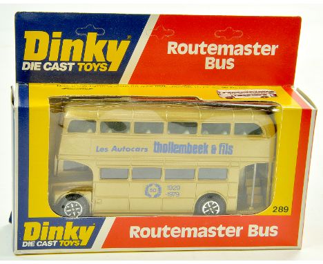 Dinky No. 289 Routemaster Bus in the livery of Thollembeek &amp; Fils. Harder to find issue is very good to excellent in very