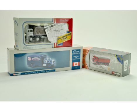 Corgi Diecast truck issues comprising Canadian Collection issue, AEC London Brick and Foden Sheeted Platform lorry in livery 