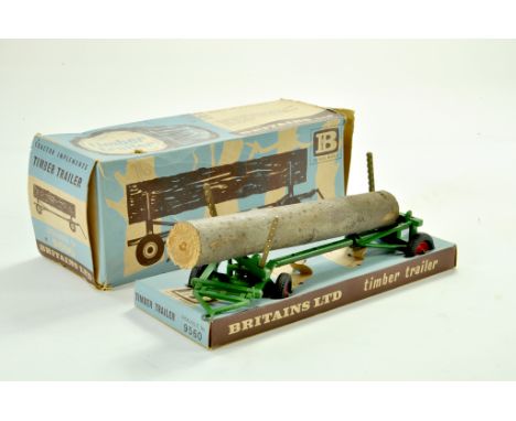 Britains 1/32 Farm issue comprising No. 9560 Timber Trailer. Appears good, missing one support, in fair box. &nbsp;Note: We a