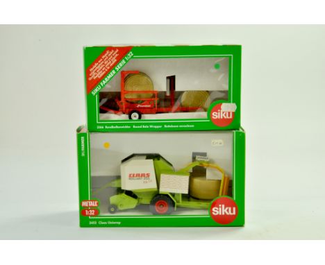 Siku 1/32 Farm issue comprising Kverneland Bale Wrapper and Claas Uniwrap Baler. Excellent, never removed from box.  Note: We