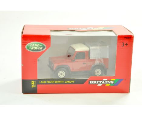 Britains 1/32 farm issue comprising Land Rover 90 with Canopy. Excellent and secured in box.  Note: We are always happy to pr