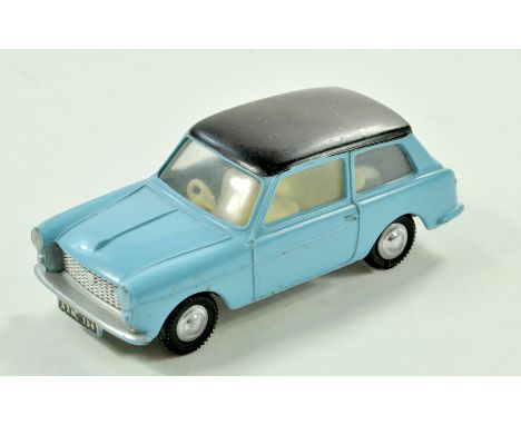Triang Spot-On No. 154 Austin A40. Issue is light blue with black roof with red interior. Appears very good to excellent, a n