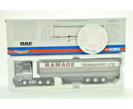 Corgi Diecast Truck issue comprising No. CC13217 DAF XF Curtainside in the livery of Ramage Transport. Appears Excellent with
