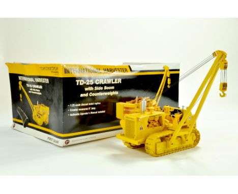 First Gear 1/25 Construction Issue comprising Precision Detail International TD-25 Crawler Tractor with Side Boom Crane and S