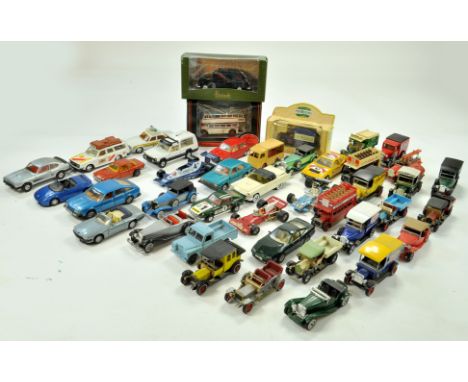 A group of mostly 1/43 and larger diecast, Matchbox, including older issues, Corgi and others. Generally Fair to Very Good. N