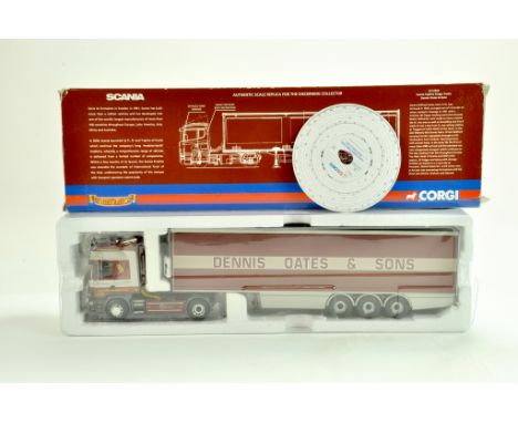 Corgi Diecast Truck issue comprising No. CC12929 Scania Topline Fridge Trailer in the livery Dennis Oates. Appears very good 