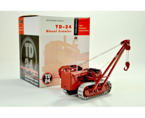 Spec Cast 1/25 International TD-24 Crawler Tractor with side Boom. Appears excellent with box.  &nbsp;Note: We are always hap