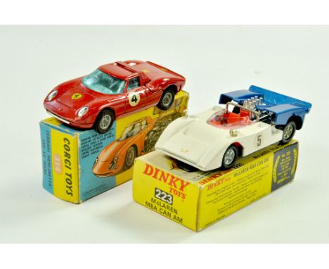 Corgi No. 314 Ferrari plus Dinky No. 223 Mclaren. Generally good to very good in fair boxes. Note: We are always happy to pro