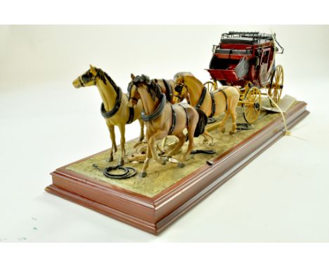 Franklin Mint Large Wells Fargo Overland Stagecoach. Unfortunately this piece has sustained transport damage and requires sig