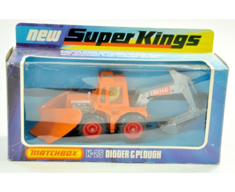 Matchbox Superkings No. K-25 Muir Hill Tractor and Backhoe. Excellent in good box.  Note: We are always happy to provide addi