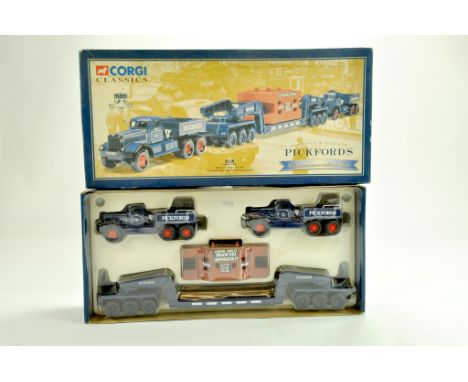 Corgi Diecast Truck issue comprising No. 55201 Diamond T Heavy Haulage Set in the livery of Pickfords. Appears very good to e