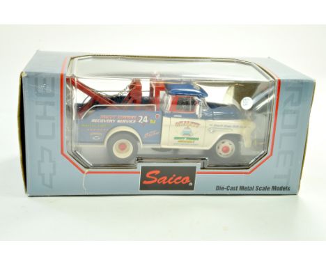 Saico 1/24 diecast truck issue comprising Chevrolet Tow Truck. High detail appears excellent in box.  Note: We are always hap