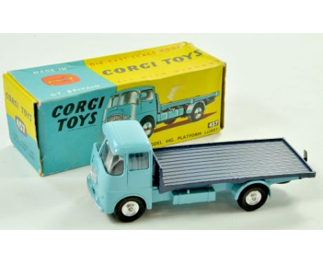 Corgi No. 457 ERF Platform Lorry. Issue is two-tone blue, silver trim with spun hubs. Appears very good to excellent, little 