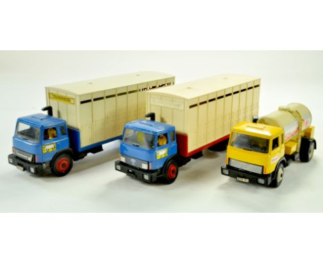 Britains 1/32 Farm issues comprising trio of Lorry models. Shell Tanker plus Animal Transporters (different versions). Genera