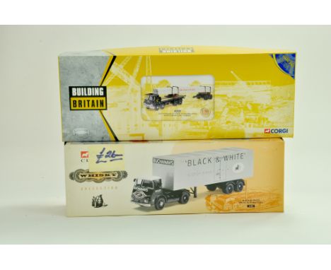 Corgi Diecast Commercial truck issues, classics duo comprising No. 29104 Guy Invincible Tarmac, plus No. 11401 ERF Black and 
