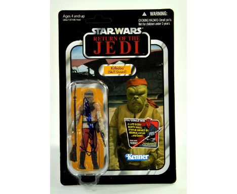 Star Wars Carded Figure comprising Kithaba, Return of the Jedi. Notable feature is the card bubble is signed by Dickey Beer. 