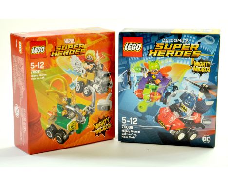 Lego Marvel and DC Super Heroes comprising No. 76091 Mighty Micros Thor Vs Loki plus No. 76069 Mighty Micros Batman Vs Killer