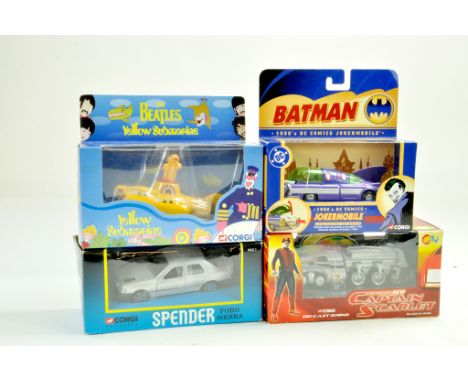 Corgi TV Related Modern Diecast issues comprising Beatles, Spender, Captain Scarlett and Batman. Excellent in boxes. Note: We