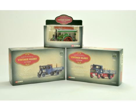Corgi diecast group of Vintage Glory issues. Steam Wagons and Engine. Very good with boxes. &nbsp;Note: We are always happy t
