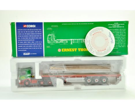 Corgi Diecast Truck issue comprising No. CC11805 Leyland DAF Flatbed Trailer in the livery of Ernest Thorpe. Appears Excellen