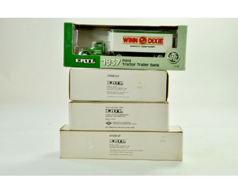 A set of Four Ertl diecast 1/43 Truck Money Box issues. All never removed from boxes.  Note: We are always happy to provide a