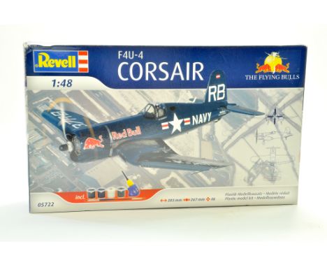 Revell 1/48 Plastic Model Aircraft Kit comprising Red Bull F4U-4 Corsair. Ex Trade Stock, verified complete. Note: We are alw