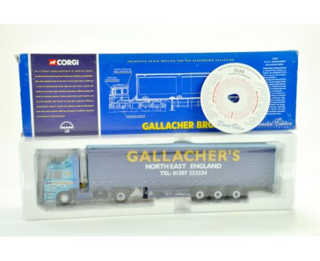 Corgi Diecast Truck issue comprising No. 75803 MAN Curtainside in the livery of Gallacher Brothers. Appears Excellent with Bo
