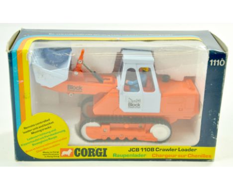 Corgi No. 1110 JCB 110B Crawler Loader in the livery Block Construction. Very Good to Excellent in Very good box.  Note: We a