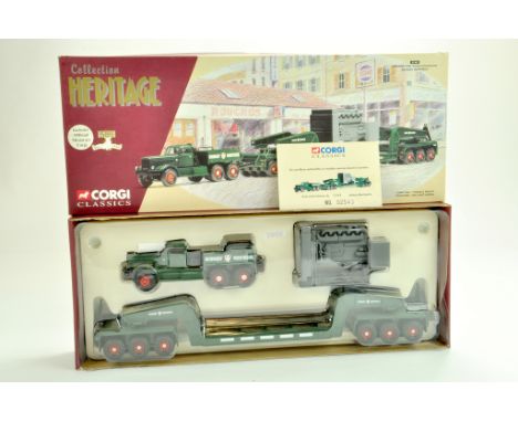 Corgi Diecast Commercial truck issue comprising No. 55303 Diamond T980 with low loader in livery of Bourgey. Generally appear