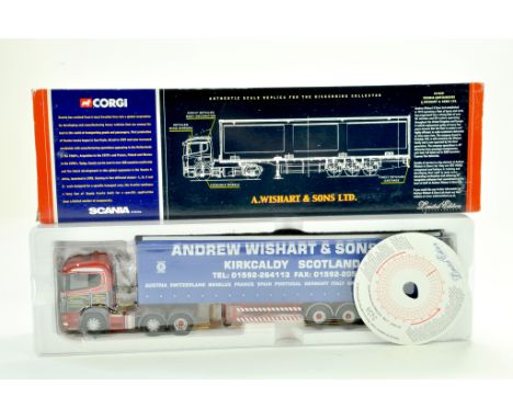 Corgi Diecast Truck issue comprising No. CC12201 Scania Curtainside in the livery of A Wishart. Appears Excellent with Box.  