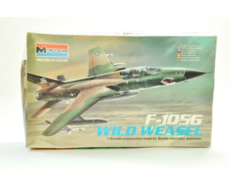 Monogram 1/48 Plastic Model Aircraft Kit comprising F-105G Wild Weasel. Complete. Note: We are always happy to provide additi