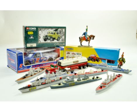 A misc group of diecast, interesting group of Matchbox Ships, Corgi Trucks and other items. Note: We are always happy to prov