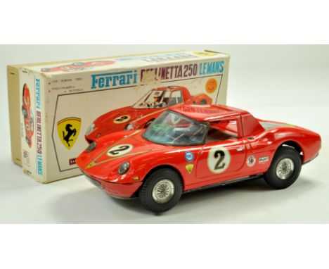 Asahi ATC Large Tinplate Battery Operated Ferrari Bernlinetta/Lemans. This bright example appears very good to excellent in a